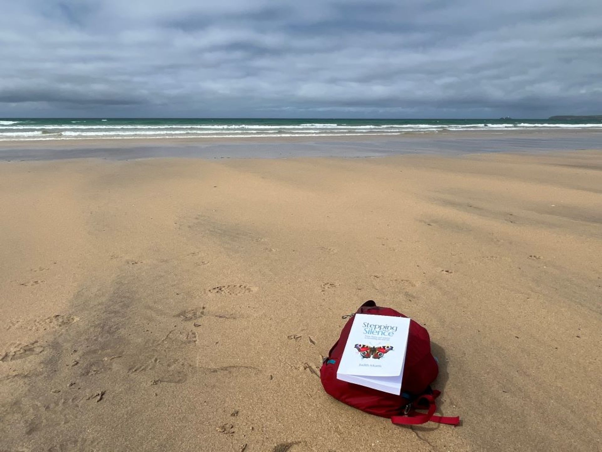 Judith Morris in nature writing her memoir, Stepping out of Silence